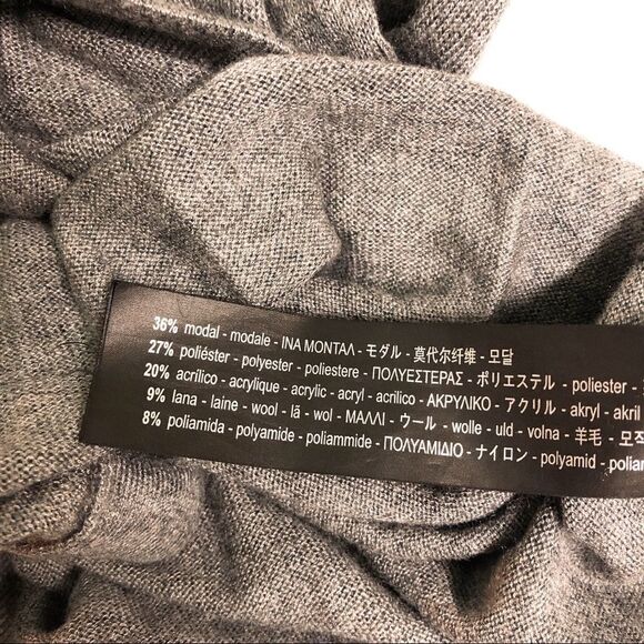 🚨 Zara Knit Gray Wrap style Woolblend top - Picture 4 of 4